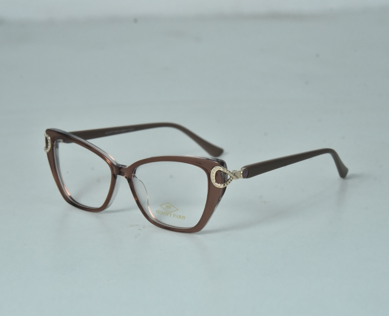 Sellott Paris - Luxry Transparent Brown Cat Eye Trendy Gold Pin