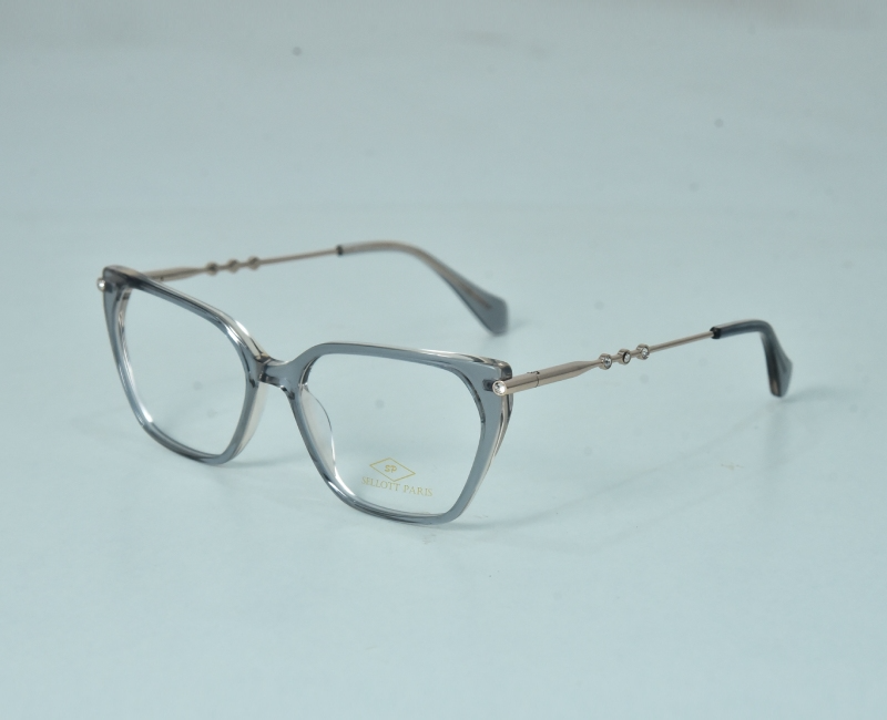 Sellott Paris - Luxry Transparent Grey Eye Trendy Studded Golden Side
