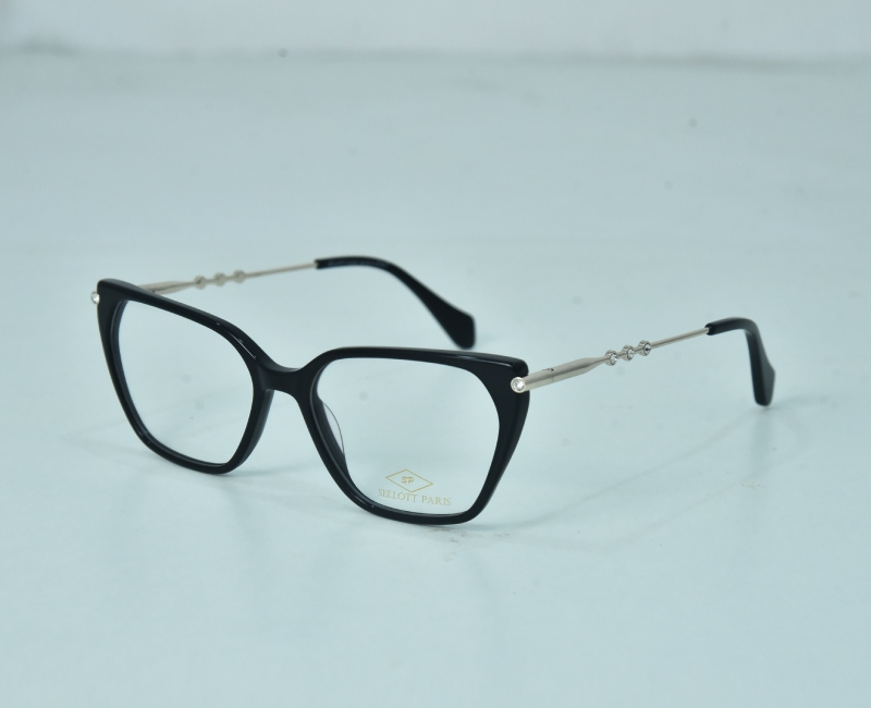 Sellott Paris - Luxry Black Cat Eye Trendy Studded Golden Side