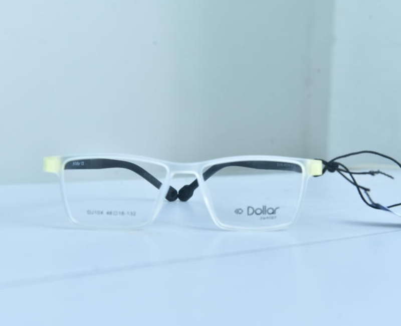 Dollar - White Rectangel Full Rim Flexible Side